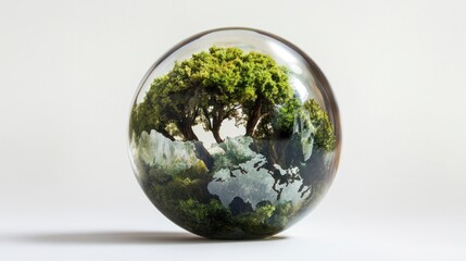 glass globe with grass