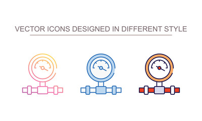 Pressure meter icon design with white background stock illustration