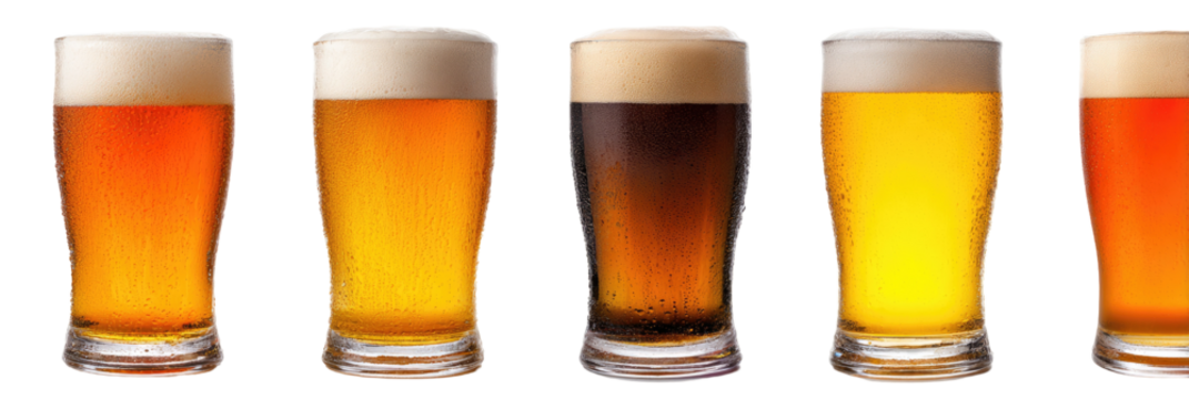 Variety of beers in glasses (1)