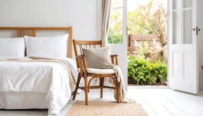 A bright bedroom with a view