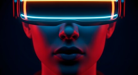 Humanoid with virtual goggles explores artificial intelligence realms