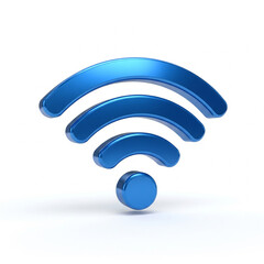 Blue WiFi Symbol Representing Wireless Internet and Connectivity on Isolated transparent background