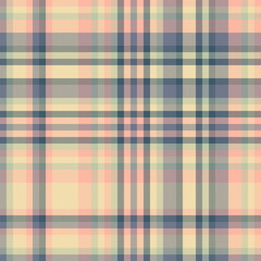 Cozy vector background check, difficult tartan plaid textile. Hipster fabric pattern seamless texture in pastel and wheat colors.