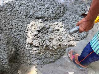 Concrete Mixture Ready for Pouring &ndash; Construction Foundation Preparation
