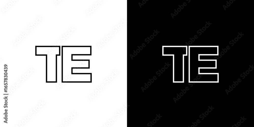 Poster letter t and e, te logo design template. minimal monogram initial based logotype.