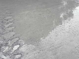 Freshly Poured Concrete Surface for Slab Foundation – Civil Construction