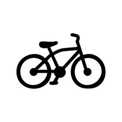 Fototapeta premium Simple black bicycle icon on white background showing transportation and movement