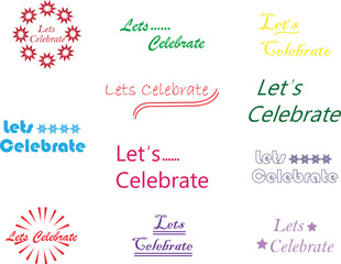 Lets celebrate icons set styles. Collection of party, birthday, festival, confetti, balloons, cake, music, and fireworks group. Celebration elements for holiday, event, and fun vector design.