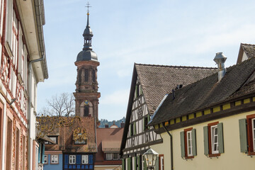 View of the tower of St. Mary's Church in Gengebach