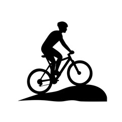 Fototapeta premium Silhouette of cyclist riding