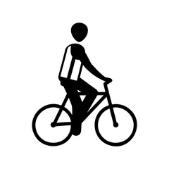 Obraz premium Cyclist silhouette wearing safety vest on bike