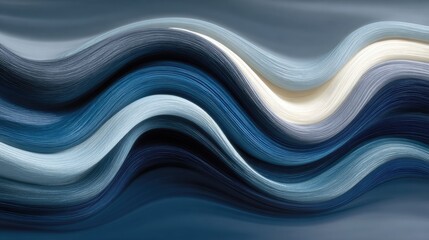 Fototapeta premium Abstract wavy lines in shades of blue and cream