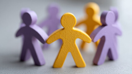 Colorful paper cutout figures symbolizing teamwork.