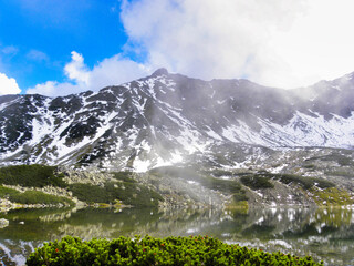 mountain landscape with snow and mountains