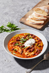 Chili with kidney beans and mushrooms