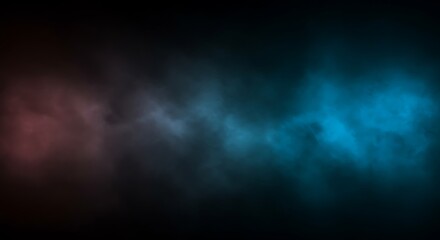 Ethereal abstract background featuring vibrant red and blue neon-like smoke, creating a versus or confrontation concept.