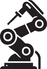 Robotic Arm Manipulator Silhouette Vector Illustration

