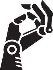 Industrial Robot Hand Arm Silhouette Symbol Isolated

