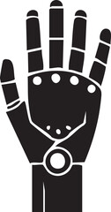 Futuristic Robotic Arm Manipulator Black Icon Vector

