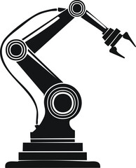 Industrial Automation Robot Hand Silhouette Vector

