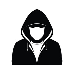 Anonymous Silhouette Person in Hoodie, Hacker or Activist, Vector Illustration, Hacker vector design