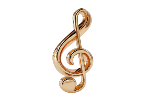 3D golden treble clef