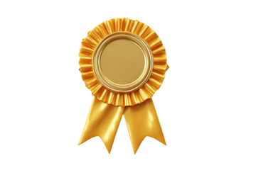 Gold award ribbon rosette