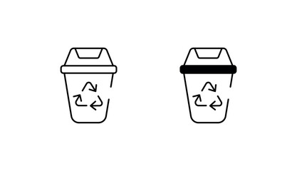 Recycling Bin icon design with white background stock illustration