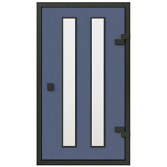 Building door with two small vertical window