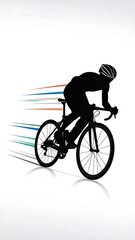 Naklejka premium Silhouette of cyclist in motion
