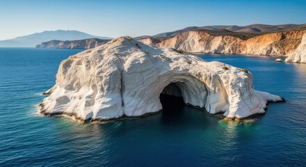 Obraz premium Spectacular White Rock Arch Cave Formed By The Sea In The Ocean