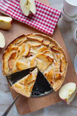 Delicious german apple cake with sour cream fresh and homemade baked