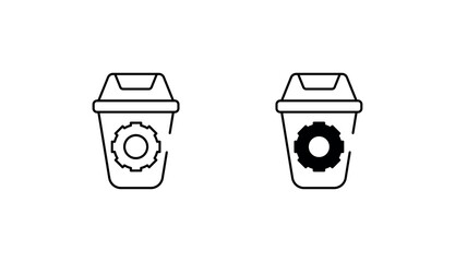 Waste Management icon design with white background stock illustration