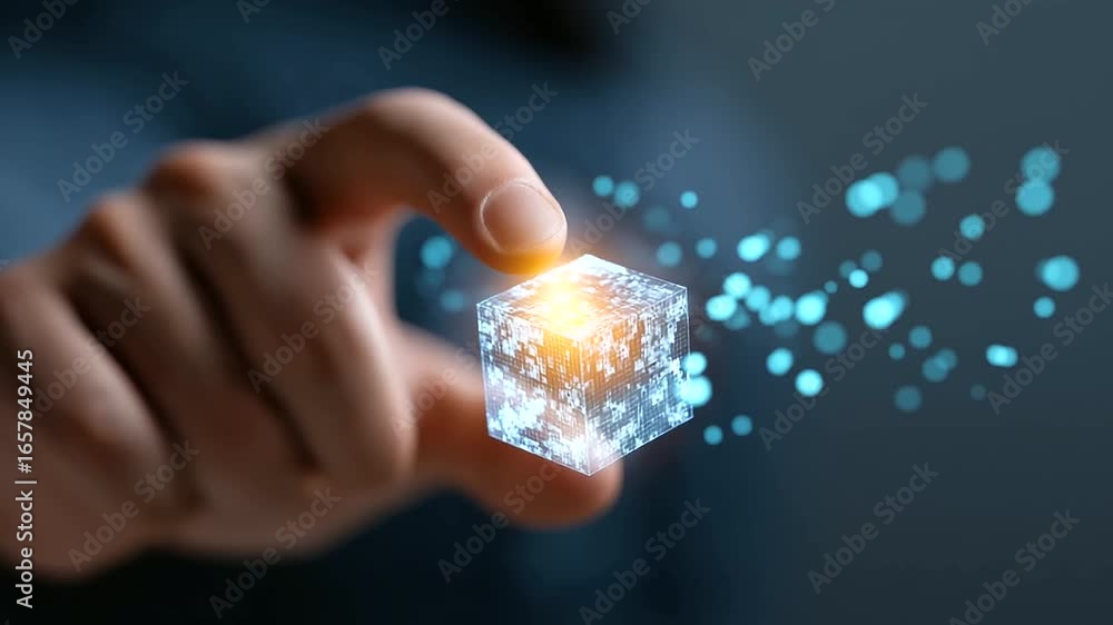 Poster exploring a futuristic holographic library to select the perfect machine learning algorithm.