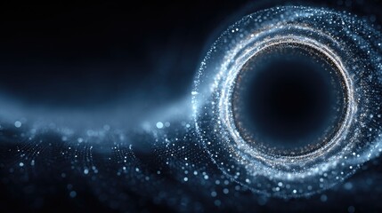 Abstract swirling particles, dark background
