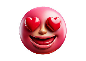 Obraz premium Smiley face with heart. In love emoji. isolated on transparent or white background