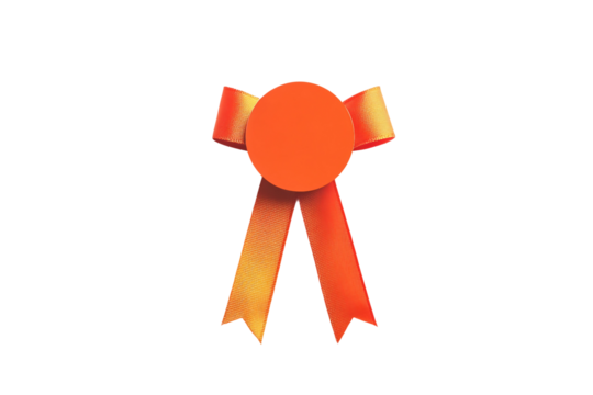 Decorative badge ribbon isolated on transparent background