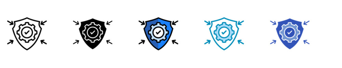 Resilience Shield  Icon Set Multiple Style Collection