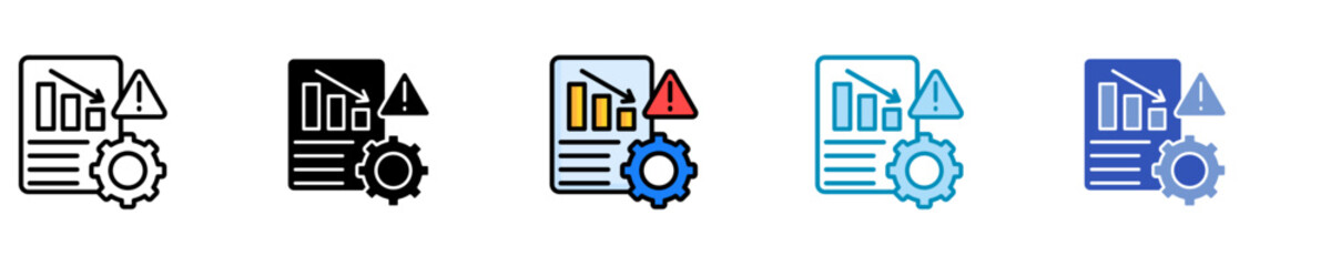 Crisis Management  Icon Set Multiple Style Collection