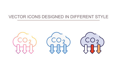 Carbon Dioxide Emission icon design with white background stock illustration