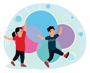 ADHD attention deficit hyperactivity disorder. Children Joyfully Dancing in a Vivid and Playful.