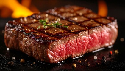 ジューシーなステーキの断面