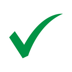 Green Check Mark Icon on Transparent Background for Web and App UI Design