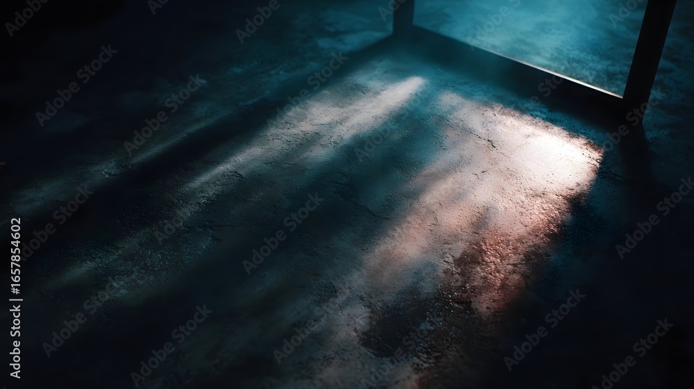 Poster dramatic floating frame casts a shadow on the floor