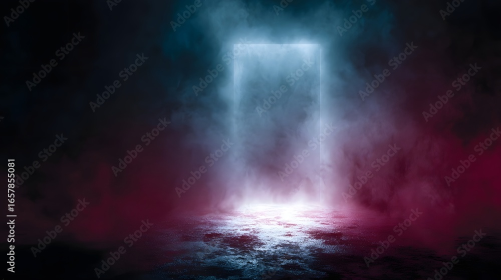 Canvas Prints vertical frame with colorful spotlight in dramatic background