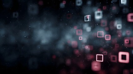 Floating digital frames in a futuristic cyberspace landscape