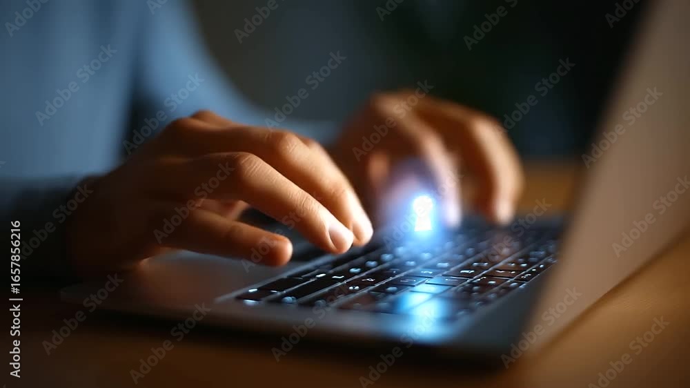Poster a high-tech login interface featuring a holographic eye scan and digital keyhole.
