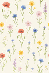 seamless background with flowers