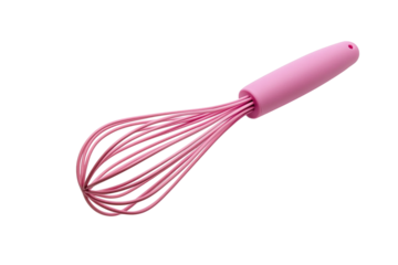 Stainless steel balloon whisk isolated on transparent background