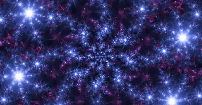 A swirling abstract representation of a galaxy with bright stars and cosmic dust.